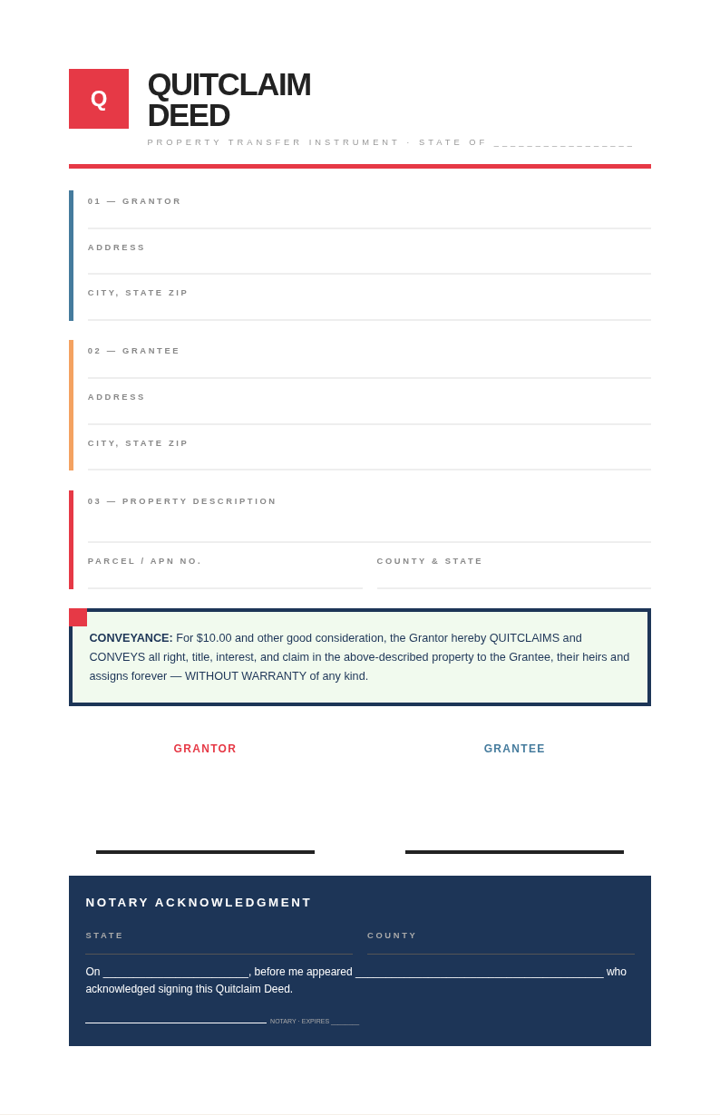 Bauhaus geometric quitclaim deed